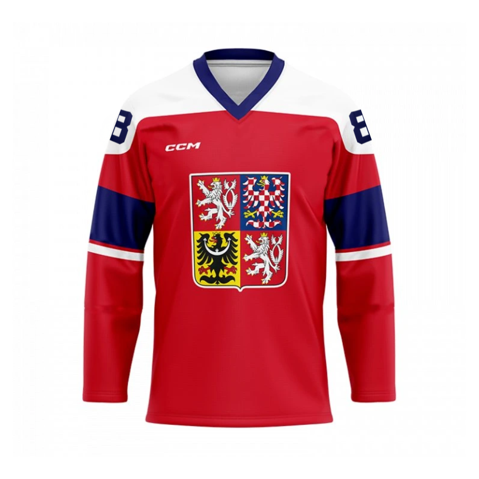 CCM Reprezentační dres CCM ZOH bez reklam červený Pastrňák